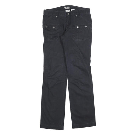 COLUMBIA Womens Black Cotton Blend Regular Straight Trousers W32 L32 Outdoor