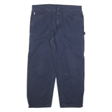 CARHARTT Mens Regular Navy Blue Cotton Blend Zip Trousers W38 L30 Workwear