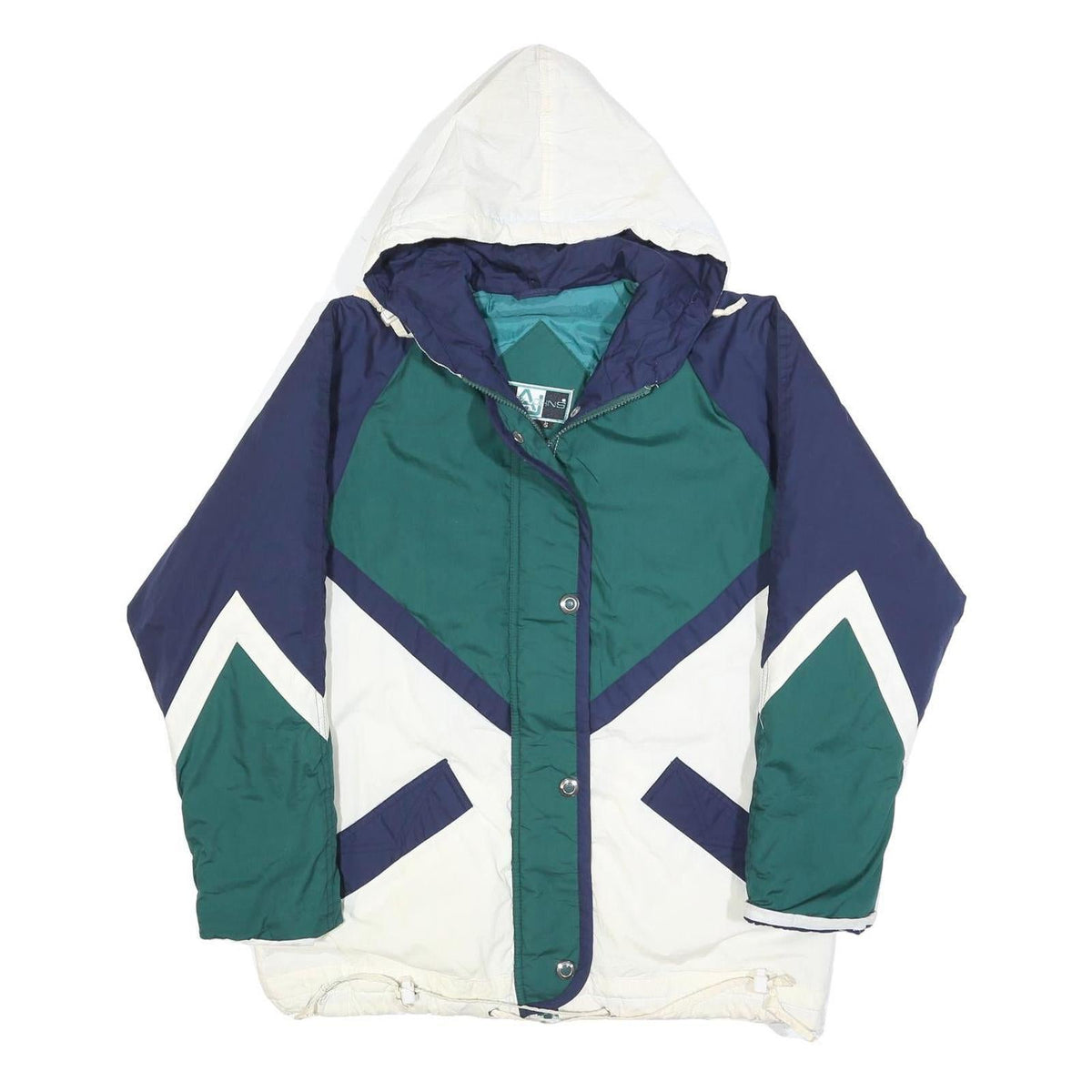 ANDY JOHNS Womens Green Navy & White Zip Up Outdoor Jacket S 