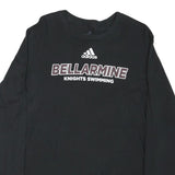 ADIDAS Mens Black Bellarmine Knights Swimming Graphic T-Shirt Long Sleeve Crew