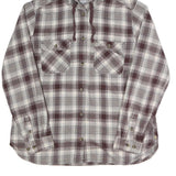 CARHARTT Womens White & Brown Hooded Plaid Cotton Shirt L Casual Workwear