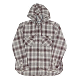 CARHARTT Womens White & Brown Hooded Plaid Cotton Shirt L Casual Workwear