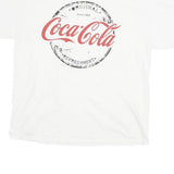 HANES Mens White Coca-Cola Graphic T-Shirt XL Short Sleeve Crew Neck Logo