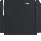 ADIDAS Womens Black & White Crew Neck Sweatshirt L Cotton Blend Casual Pullover