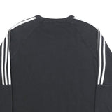 ADIDAS Womens Black & White Crew Neck Sweatshirt L Cotton Blend Casual Pullover