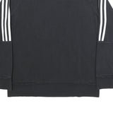 ADIDAS Womens Black & White Crew Neck Sweatshirt L Cotton Blend Casual Pullover