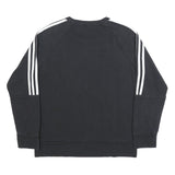 ADIDAS Womens Black & White Crew Neck Sweatshirt L Cotton Blend Casual Pullover