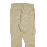 H&M Mens Beige Slim Drawstring Cargo Trousers W30 L27 Casual Cotton Blend