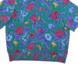 ALFRED DUNNER Womens Green Floral Printed Basic Short Sleeve Collared Top XL