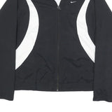 NIKE Womens Black & White Sports Zip Up Polyester Jacket L Lightweight