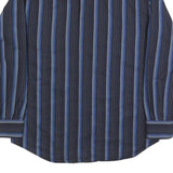 PAUL SMITH Mens Black & Blue Striped Cotton Shirt XL Button Long Sleeve