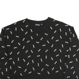 FILA Womens Black Sweatshirt Crew Neck 2XL Cotton Blend Logo Print Pullover