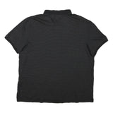 CALVIN KLEIN Mens Black Striped Short Sleeve Polo Shirt 2XL Cotton Blend
