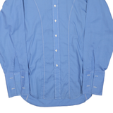 ARROW Mens Blue Shirt L Classic Cotton Blend Button-Down Long Sleeve