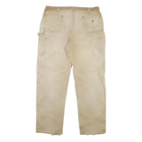 CARHARTT Mens Regular Beige Cotton Blend Button Trousers W40 L33 Workwear