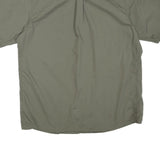 WRANGLER Mens Green Short Sleeve Cotton Blend Shirt L Casual Buttoned Pockets