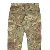 Unbranded Mens Synthetic Green Camouflage Regular Fit Straight Leg Trousers W36