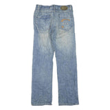 BLY Mens Light Blue Regular Straight Denim Jeans W30 L32 Casual Wear Zip Closure