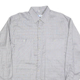 SIRNA Mens Grey Shirt L Cotton Blend Classic Fit Button Front Pocket Casual