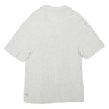 CALVIN KLEIN JEANS Mens Grey Short Sleeve Plain Polo Shirt L Cotton Blend Casual