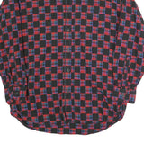 COLDOR Mens Red & Black Check Shirt XL Cotton Blend Long Sleeve Casual