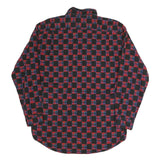 COLDOR Mens Red & Black Check Shirt XL Cotton Blend Long Sleeve Casual