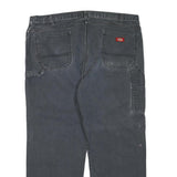 DICKIES Mens Jeans Black Regular Straight Denim Medium W44 L30 Workwear Zip