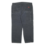 DICKIES Mens Jeans Black Regular Straight Denim Medium W44 L30 Workwear Zip