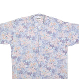 TAKE OFF Mens Blue & Pink Floral Shirt M Summer Casual Button Up