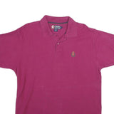 CHAPS Mens Pink Short Sleeve Polo Shirt L Classic Cotton Crest Embroidered