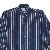 THE LOST CITY Mens Blue & White Stripe Shirt M Button Down Long Sleeve Cotton