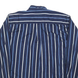 THE LOST CITY Mens Blue & White Stripe Shirt M Button Down Long Sleeve Cotton