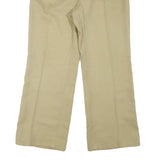 GOLDEN STYLE Mens Cotton Blend Beige Relaxed Wide-Leg Trousers W36 L28 Casual