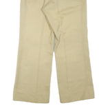 GOLDEN STYLE Mens Cotton Blend Beige Relaxed Wide-Leg Trousers W36 L28 Casual
