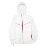 NFL Mens White & Red Zip Hooded Jacket S Polyester Blend Plain Sportswear