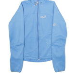 JACK WOLFSKIN Womens Blue Outdoor Jacket UK 10 Polyester Zip Hooded Plain