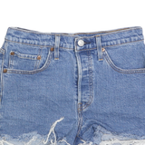 LEVI'S Womens Denim Blue Cut-Off Shorts S W27 Frayed Hem Casual Summer