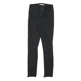 LEVI'S 721 Womens Jeans Black Slim Skinny Denim Raw W24 L27 Distressed