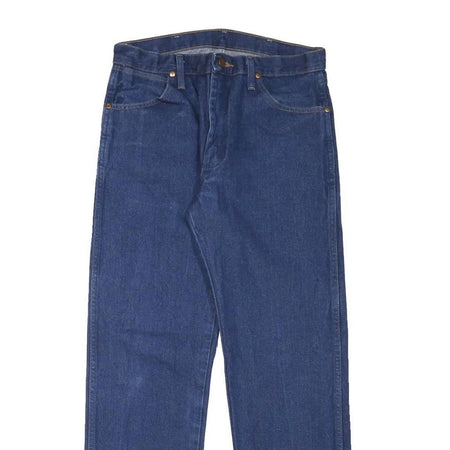 WRANGLER Mens Blue Regular Fit Straight Denim Jeans W30 L29 Zip Closure Classic
