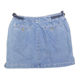 GLORIA VANDERBLIT Womens Blue Denim Mini Cotton Blend Skirt M Stylish Casual
