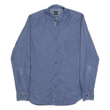 BOSS HUGO BOSS Mens Blue & White Patterned Shirt S Cotton Long Sleeve Casual