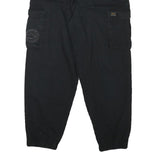 H&M Womens Cotton Blend Black Relaxed Cargo Trousers W28 L26 Drawstring Waist