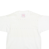 THE LEARSI COLLECTION Womens White Short Sleeve Crew Neck T-Shirt S Cotton Blend