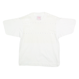 THE LEARSI COLLECTION Womens White Short Sleeve Crew Neck T-Shirt S Cotton Blend