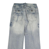 PEUTON Mens Jeans Blue Regular Straight Denim Light W34 L31 Comfort Classic Zip