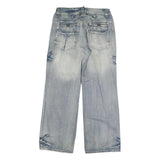 PEUTON Mens Jeans Blue Regular Straight Denim Light W34 L31 Comfort Classic Zip