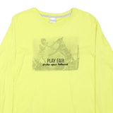 EVERLAST Womens Yellow Graphic T-Shirt M Long Sleeve Crew Neck Cotton Blend