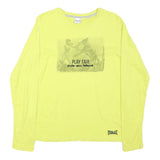 EVERLAST Womens Yellow Graphic T-Shirt M Long Sleeve Crew Neck Cotton Blend