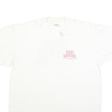 STEDMAN Mens White Lucas & Mercier Graphic T-Shirt L Short Sleeve Crew Neck
