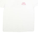 STEDMAN Mens White Lucas & Mercier Graphic T-Shirt L Short Sleeve Crew Neck